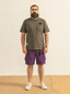 Men's spring and autumn workwear shorts with multiple pockets at the waist, drawstring shorts with functional design