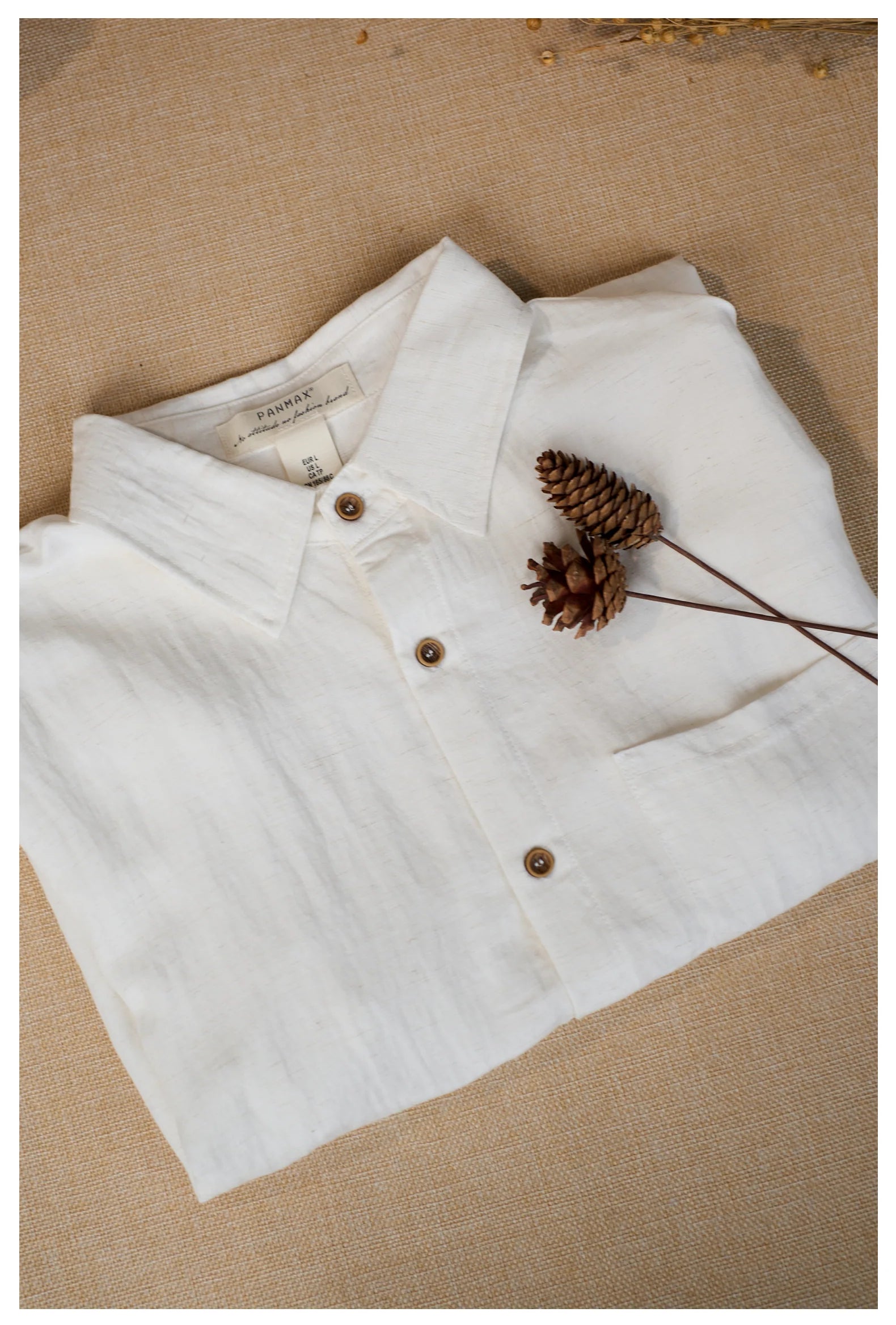 Plus-size men's spring-summer lyocell linen shirt, short-sleeved, casual, breathable, cool, loose, lightweight, comfortable for summer
