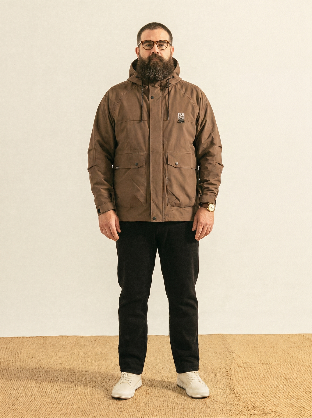 Trendy plus-size men's clothing for autumn and winter2026New autumn outdoor casual hooded jacket with multiple pockets, workwear coat
