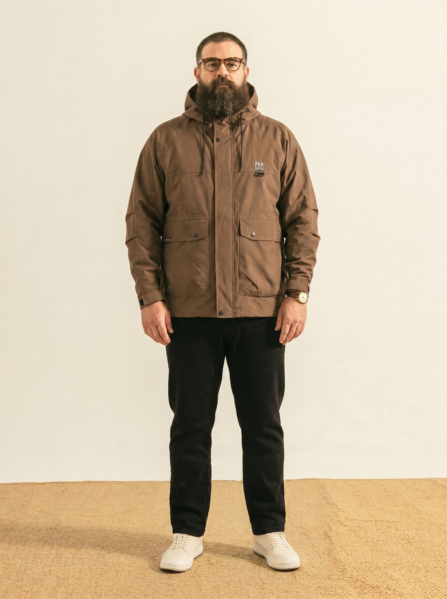 Trendy plus-size men's clothing for autumn and winter2026New autumn outdoor casual hooded jacket with multiple pockets, workwear coat
