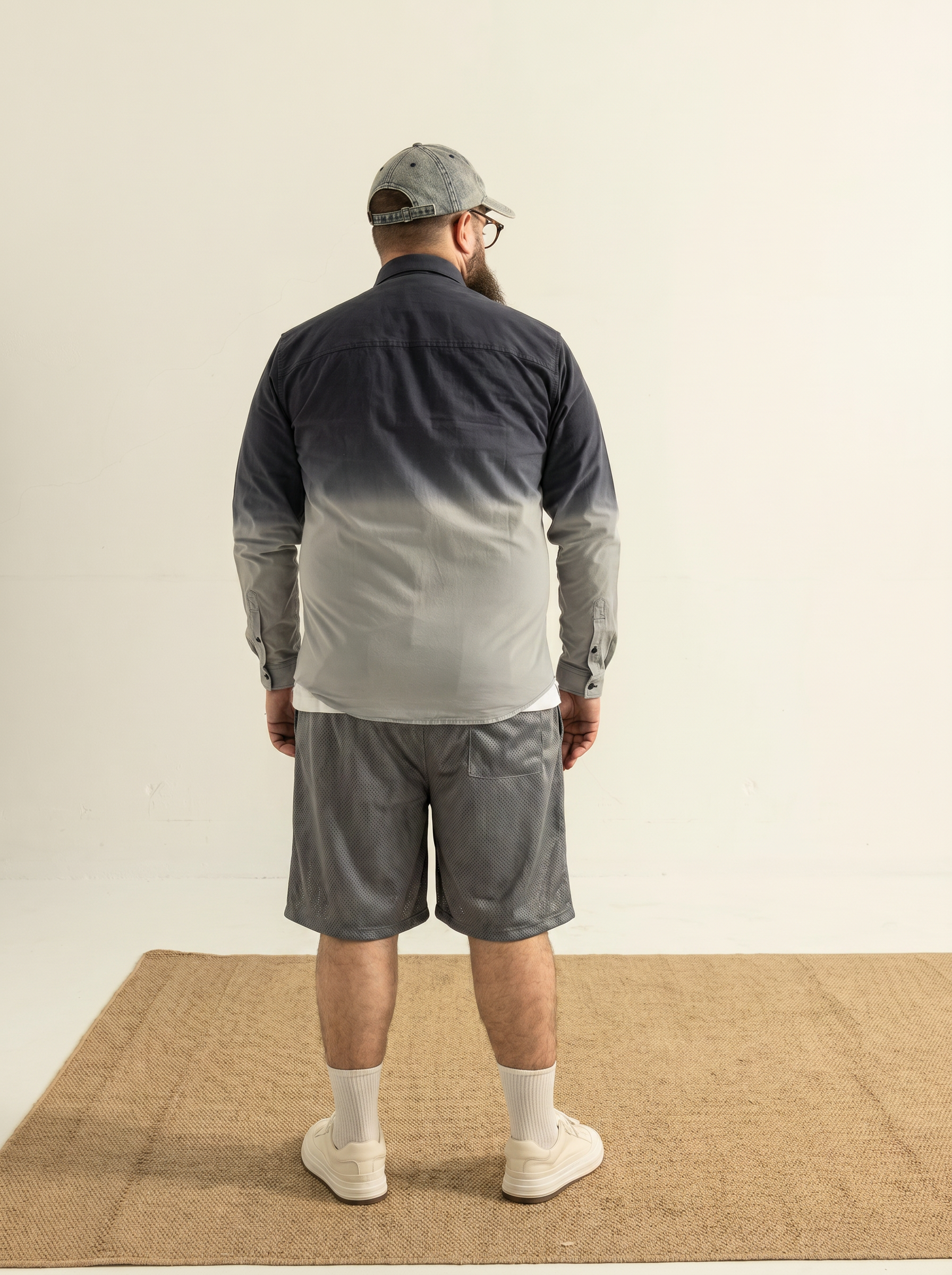 Plus-size men's pineapple texture jacquard knit casual versatile loose shorts