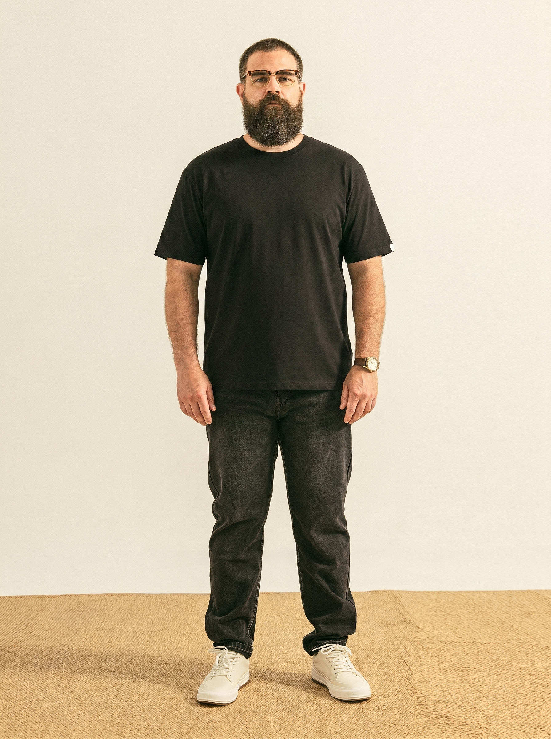 Men's Versatile American Solid Tee - Loose Fit Basic Undershirt