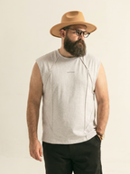 Plus-size men's cotton vest, sporty and casual, loose and thin for summer, sleeveless, trendy with rivets, breathable